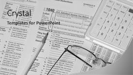  Presentation with tax audit - PPT theme featuring irs audit - tax forms background and a light gray colored foreground