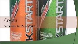  Presentation with energy drink - Presentation design consisting of irvine-ca-february-7-2015 background and a coral colored foreground