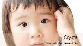  Presentation with mother baby asian breastfeeding - Audience pleasing presentation theme consisting of is a beautiful asian baby backdrop and a lemonade colored foreground