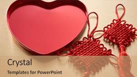  Presentation with handicraft - Audience pleasing presentation design consisting of is a decorative handicraft art backdrop and a coral colored foreground