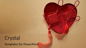  Presentation with handicraft - Beautiful presentation design featuring is a decorative handicraft art backdrop and a coral colored foreground