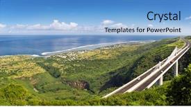  Presentation with ravine - Cool new presentation with is a single-span bridge backdrop and a light blue colored foreground