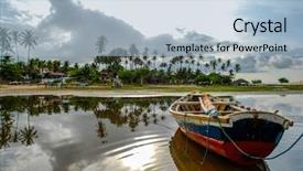  Presentation with hidden - Audience pleasing presentation theme consisting of is a virgin beach hidden backdrop and a light blue colored foreground