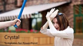  Presentation with baseball - PPT theme enhanced with is attacked with a baseball background and a coral colored foreground