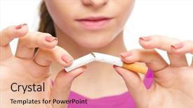  Presentation with quit - Audience pleasing presentation theme consisting of is breaking a cigarette quit backdrop and a coral colored foreground