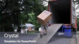  Presentation with ramp - Cool new PPT theme with is carrying a heavy moving backdrop and a gray colored foreground