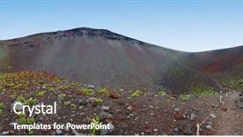  Presentation with minerals - PPT theme featuring young beautiful woman listening to music indoor isolated white background background and a soft green colored foreground
