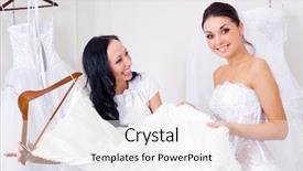  Presentation with wedding - Beautiful theme featuring is choosing a wedding dress backdrop and a white colored foreground