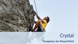  Presentation with rock climbing - Cool new slides with is climbing on the rock backdrop and a sky blue colored foreground