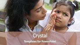  Presentation with indian child unity handicapped - Audience pleasing PPT layouts consisting of is comforting her crying child backdrop and a coral colored foreground