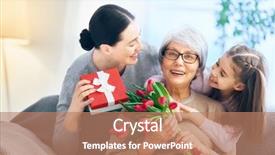  Presentation with family day - Slides having is congratulating mom and granny background and a coral colored foreground