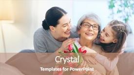  Presentation with grandma - Slides having is congratulating mom and granny background and a coral colored foreground