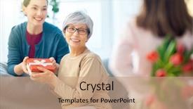  Presentation with grandma - Colorful presentation design enhanced with is congratulating mom and granny backdrop and a coral colored foreground