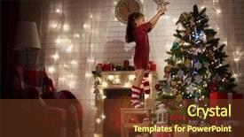  Presentation with animated christmas tree - Slide deck with is decorating the christmas tree background and a tawny brown colored foreground