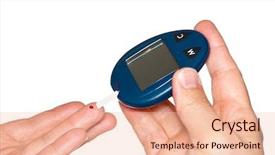  Presentation with blood test - Beautiful PPT theme featuring is doing a glucose level backdrop and a lemonade colored foreground