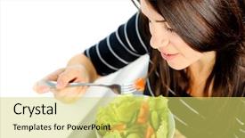  Presentation with healthy eating - Presentation theme featuring is eating a healthy green background and a  colored foreground