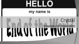  Presentation with name - Presentation featuring is end of the world background and a light gray colored foreground