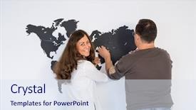  Presentation with old nautical vintage world map - Audience pleasing PPT theme consisting of is fixing the world map backdrop and a sky blue colored foreground