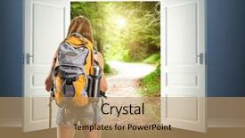  Presentation with open doors keys - PPT layouts enhanced with is going to opened door background and a coral colored foreground