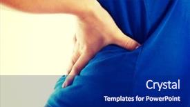  Presentation with kidneys pain or lower back - Slide set having is having a back pain background and a navy blue colored foreground
