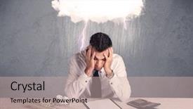  Presentation with bad - Amazing slide set having heavy rain and thunder concept backdrop and a soft green colored foreground