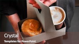  Presentation with take - Slide deck having is holding a take away background and a tawny brown colored foreground