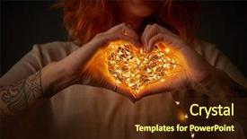  Presentation with hands holding - Slides featuring is holding in her hands background and a tawny brown colored foreground