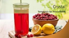  Presentation with cold drink - Presentation theme with is ice cold stewed fruit background and a yellow colored foreground