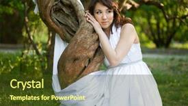  Presentation with forest fairy - Slides consisting of is in the fairy-tale background and a tawny brown colored foreground