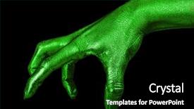  Presentation with black hand - Audience pleasing slide deck consisting of is isolated on a black backdrop and a black colored foreground