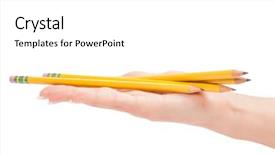  Presentation with waiter hand in white glove - Beautiful slide set featuring is isolated on a white backdrop and a  colored foreground