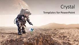  Presentation with mars - PPT theme having is life on other planet background and a soft green colored foreground