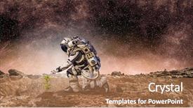  Presentation with planets - Audience pleasing presentation theme consisting of is life on other planets backdrop and a coral colored foreground