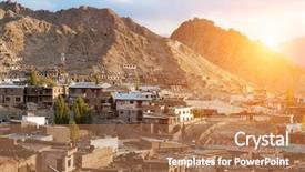  Presentation with village india - Slide set featuring is located in the indian background and a coral colored foreground