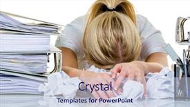  Presentation with burnout - Amazing slide set having is overwhelmed with work burnout backdrop and a sky blue colored foreground