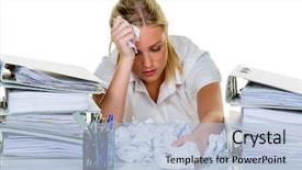  Presentation with burnout - PPT layouts having is overwhelmed with work burnout background and a light blue colored foreground