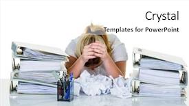  Presentation with burnout - Colorful PPT layouts enhanced with is overwhelmed with work burnout backdrop and a white colored foreground