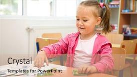  Presentation with bridge playing cards - Cool new presentation theme with is playing with educational card backdrop and a coral colored foreground