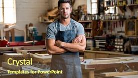  Presentation with carpenter - Presentation theme having is posing in a dusty background and a tawny brown colored foreground