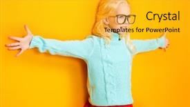  Presentation with kids fashion - Presentation featuring is posing over the yellow background and a gold colored foreground