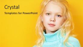  Presentation with kids fashion - Beautiful presentation theme featuring is posing over the yellow backdrop and a yellow colored foreground