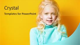  Presentation with kids fashion - Audience pleasing presentation theme consisting of is posing over the yellow backdrop and a yellow colored foreground