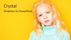  Presentation with light blue - Presentation featuring is posing over the yellow background and a yellow colored foreground