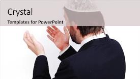  Presentation with muslim - Amazing presentation theme having is praying and asking god backdrop and a light gray colored foreground