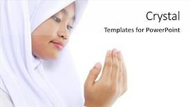  Presentation with ethnic malaysia - Beautiful PPT theme featuring is praying over white background backdrop and a white colored foreground