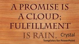  Presentation with fulfillment - Presentation theme consisting of is rain - an arabian proverb background and a coral colored foreground