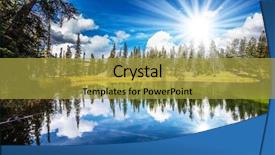  Presentation with forests - Beautiful PPT theme featuring is reflected in smooth water backdrop and a gold colored foreground