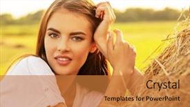  Presentation with sensuality woman black angel relaxing - Amazing theme having is relaxing on the haystack backdrop and a gold colored foreground