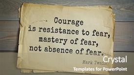  Presentation with resistance - PPT theme having is resistance to fear mastery background and a coral colored foreground