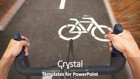  Presentation with road bike - PPT layouts with is riding a new road background and a dark gray colored foreground